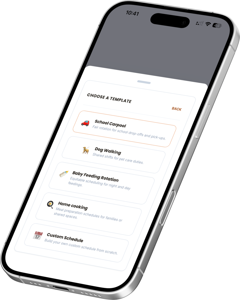 Bari home dashboard with active schedules